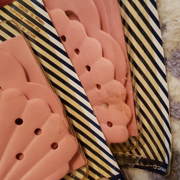 Vintage 3 Piece Pink Seashell Bath Tub "Non Slip" Appliques - Picture 7 of 9